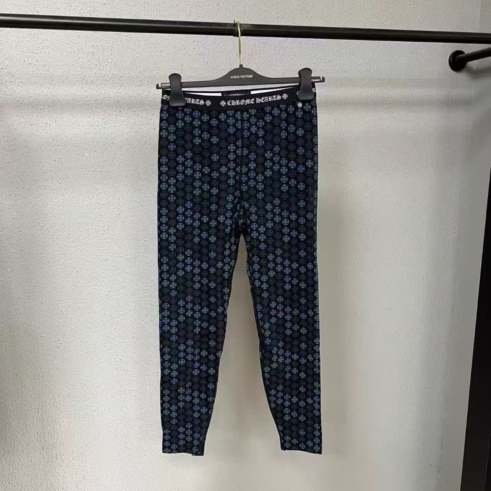 ❌sold❌Authentic Chrome Hearts Black and Blue Patterned Pants